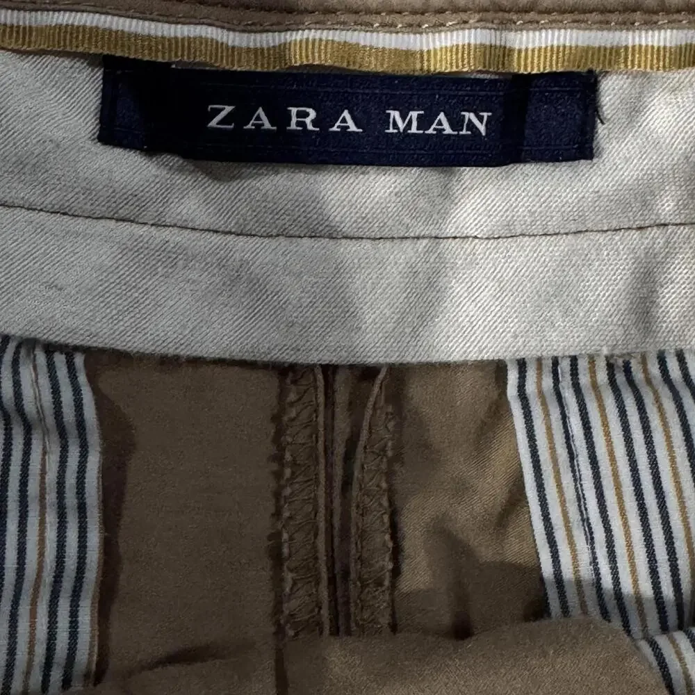 ZARA MAN Chino‎ Shorts Men's 30 Tan Khaki Cotton READ